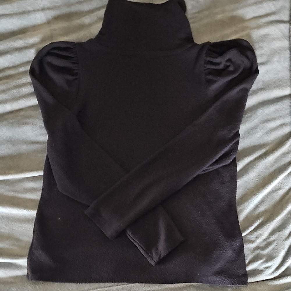 a.n.a Black Cowl Neck Puff Sleeve Sweater